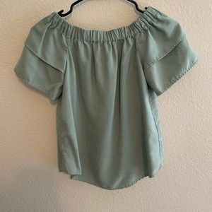 H&M SIZE 2 sage color off the shoulder top
